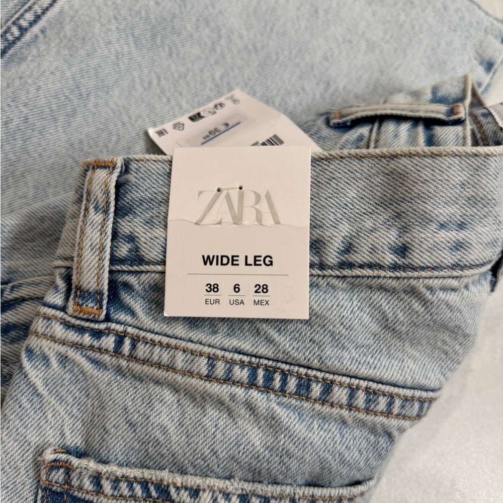 NWT Zara high rise wide leg jeans size 6
